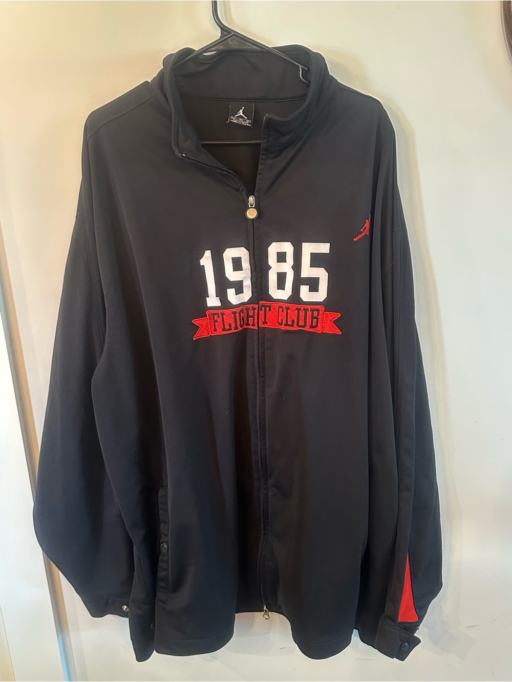 Jordan Black 1985 Flight Club Lightweight Zip Jacket with Red Accents